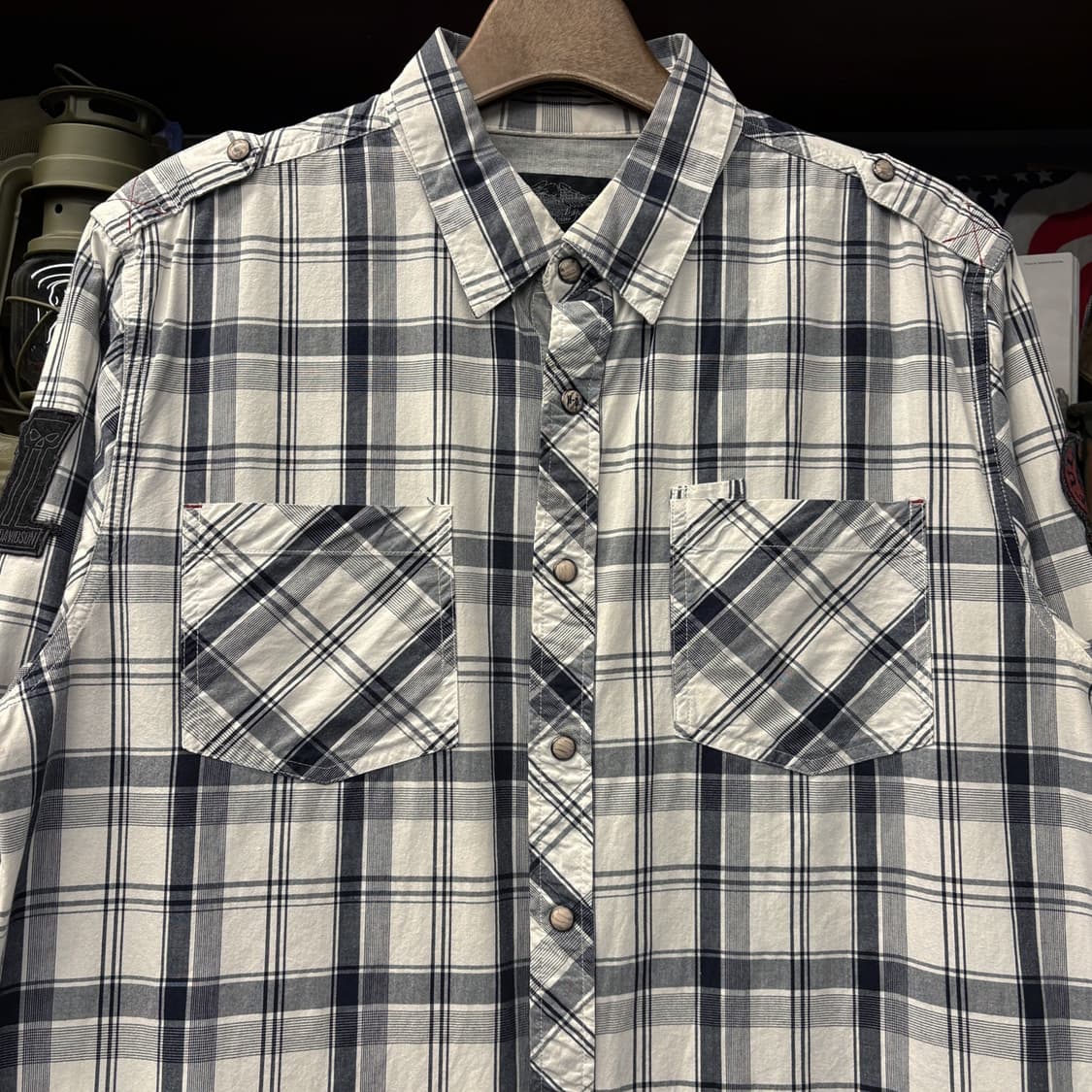 00s 할리데이비슨 시그니처 #1 패치 타탄체크 라이더 셔츠 N455 상품이미지3