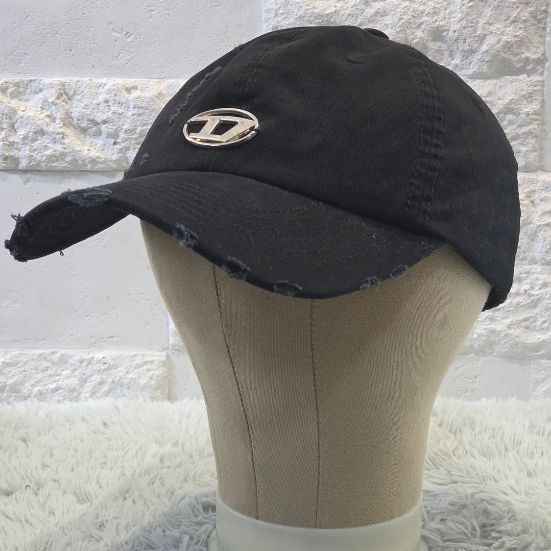 L8-8:HSH 메탈 로고빈티지 디스트로이드 블랙 볼캡(약56-59cm) 상품이미지5