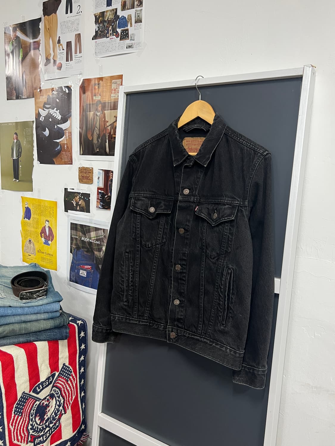 90s Levis 리바이스 3세대 75506 흑청 데님 트러커 상품이미지2