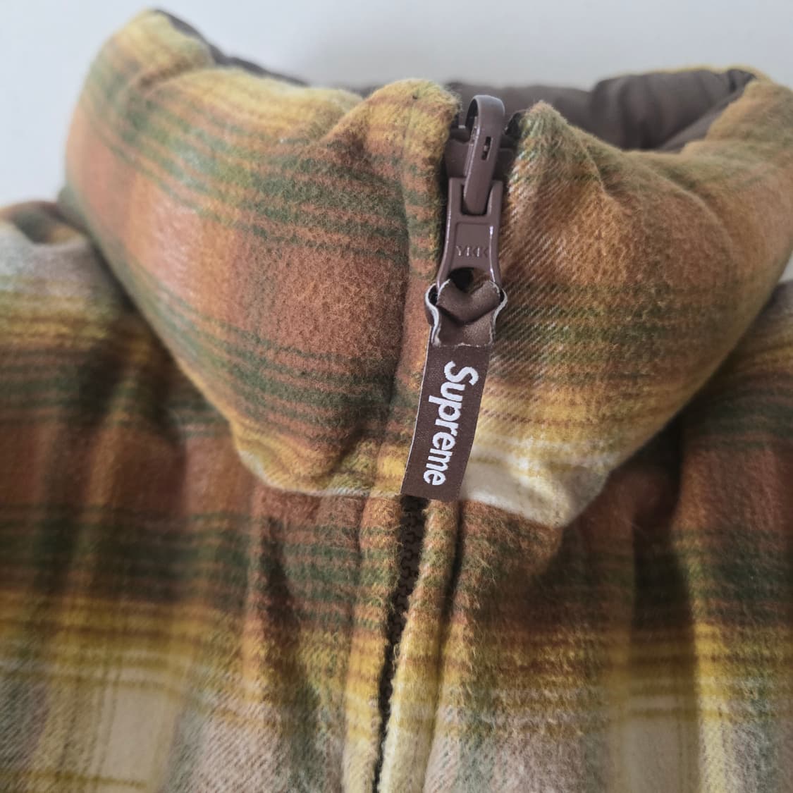 [XL] 22FW 슈프림 플란넬 리버시블 퍼퍼 패딩 푸퍼 자켓 브라운 상품이미지5