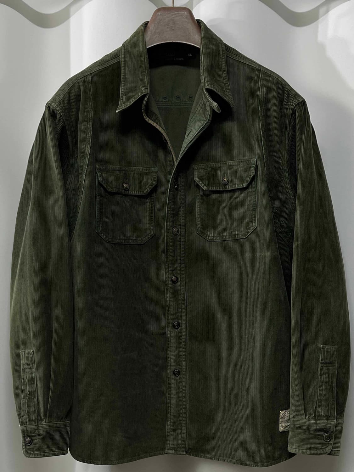 90's 폴로 랄프로렌 포레스트 그린 코듀로이 마이널 워크 셔츠 상품이미지1