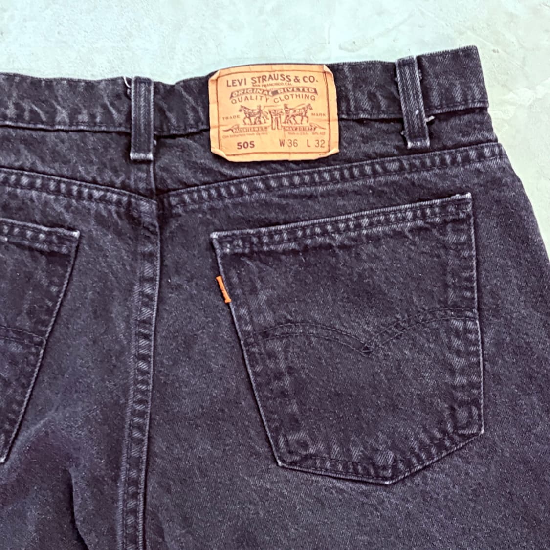 [36/32] USA 리바이스 505 오렌지탭 orange 흑청 블랙 상품이미지5