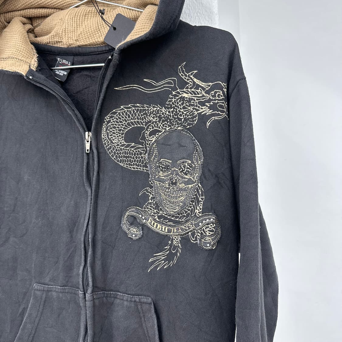 Skull embroidery hood zip-up 상품이미지4