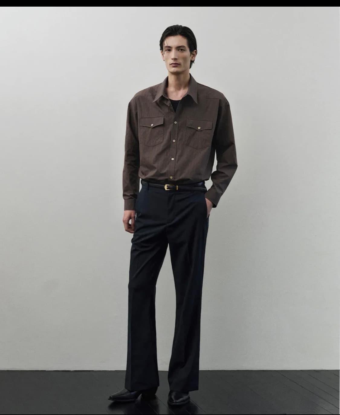 블레이어 카프카 웨스턴 스트라이프 셔츠 [BROWN]  상품이미지2