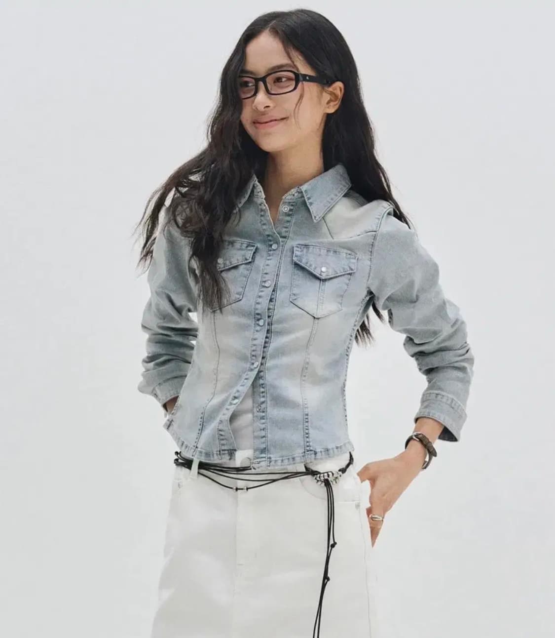 데케트우먼 웨스턴 슬림 데님 셔츠 상품이미지2