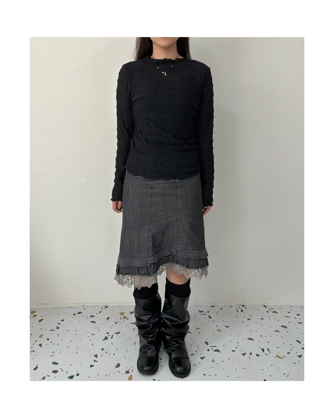 Lest rose 미디 스커트 상품이미지1