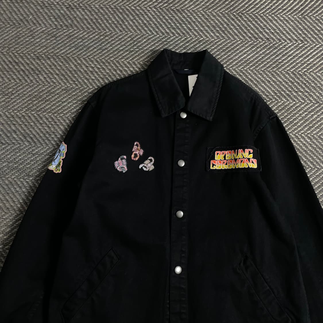 오프닝 세레모니 빅로고 블랙 박시핏 워크 자켓 o 3861 상품이미지6