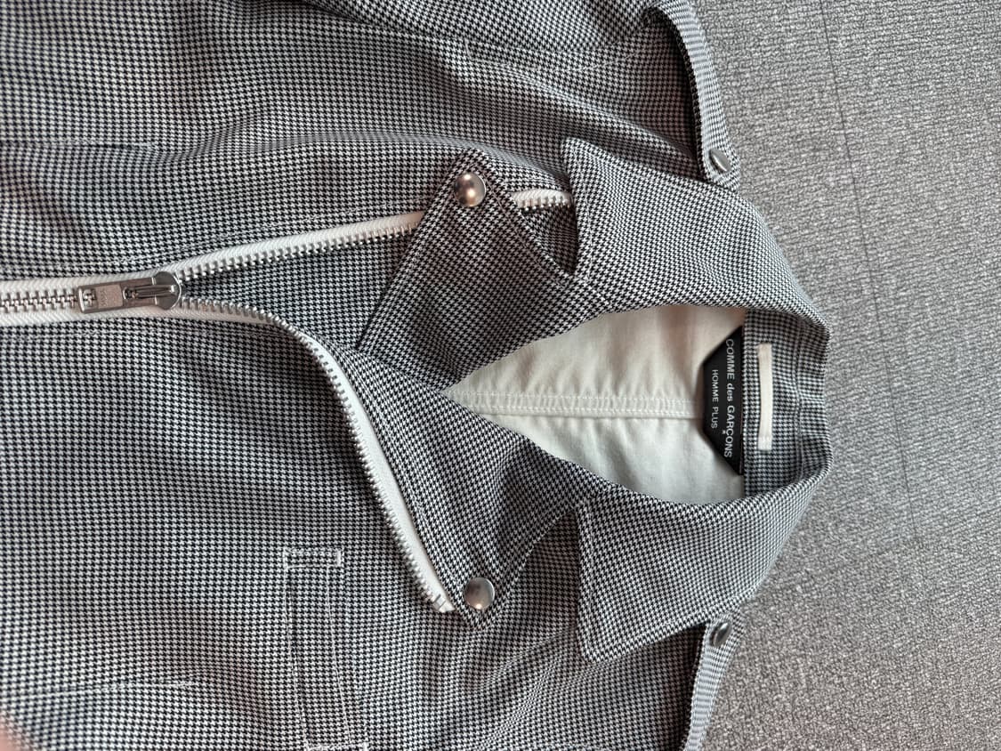 꼼데가르송 옴므 플러스 하운드투스 사선 체크 라이더자켓 S 상품이미지9