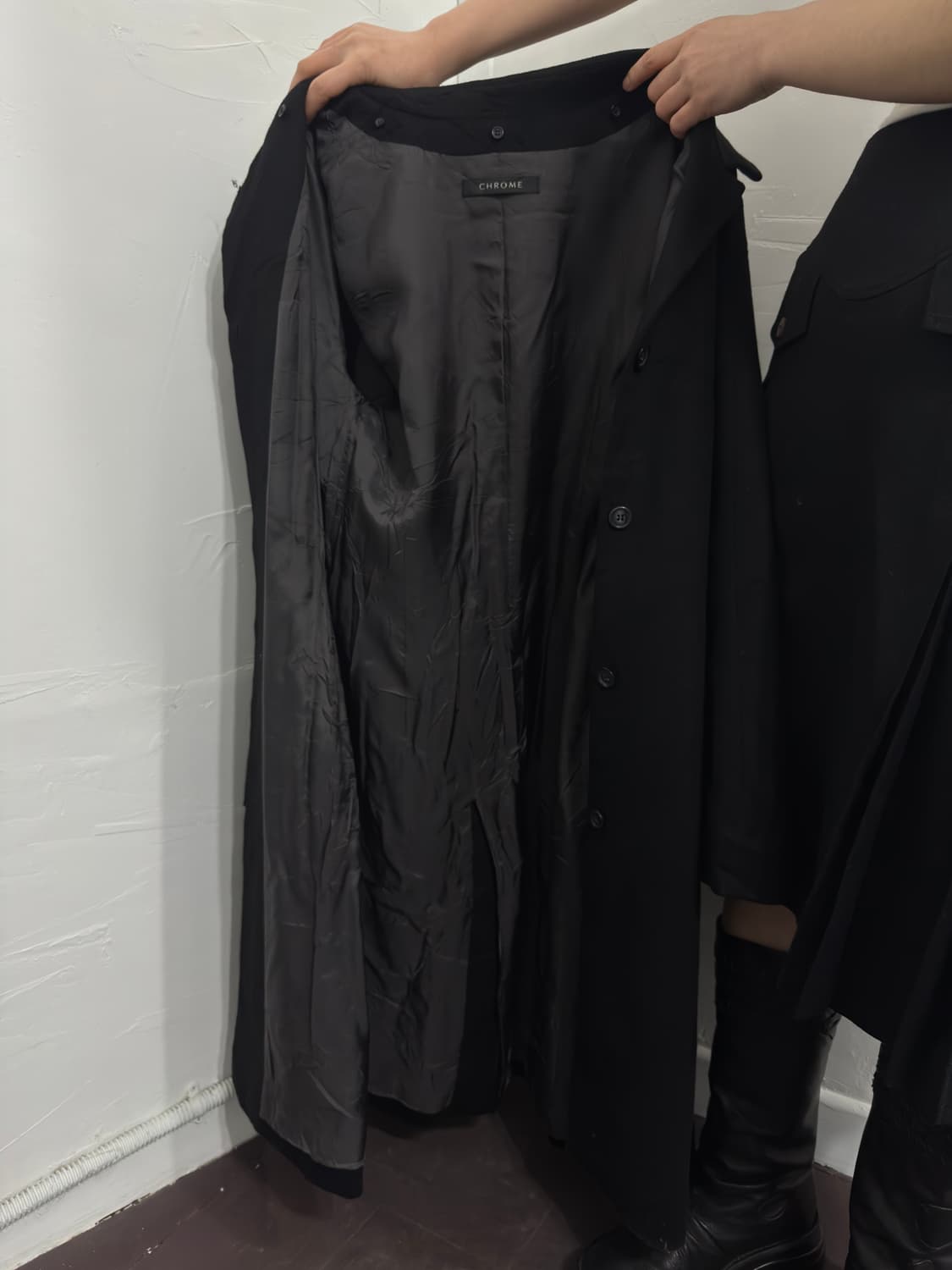 chrome belt cashmere long coat 상품이미지8