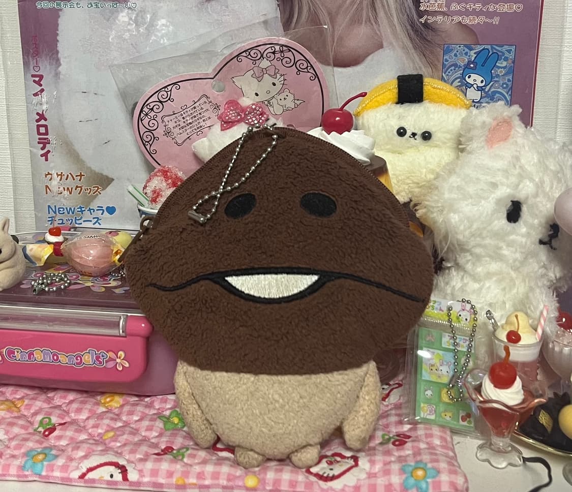 나메코 파우치 지갑 버섯 일본 고전문구 고전완구 갸루 빈티지 소품 상품이미지1