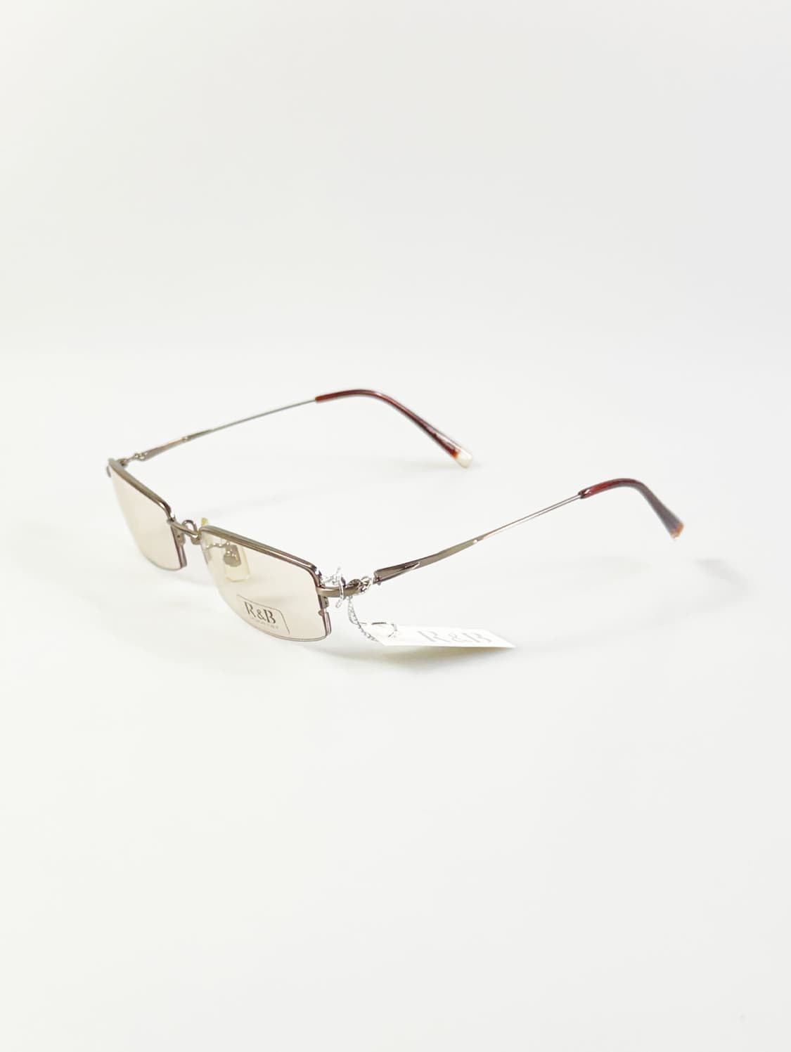 R&B EYEWEAR 반무테 스퀘어 메탈 빈티지 틴트 안경 상품이미지3