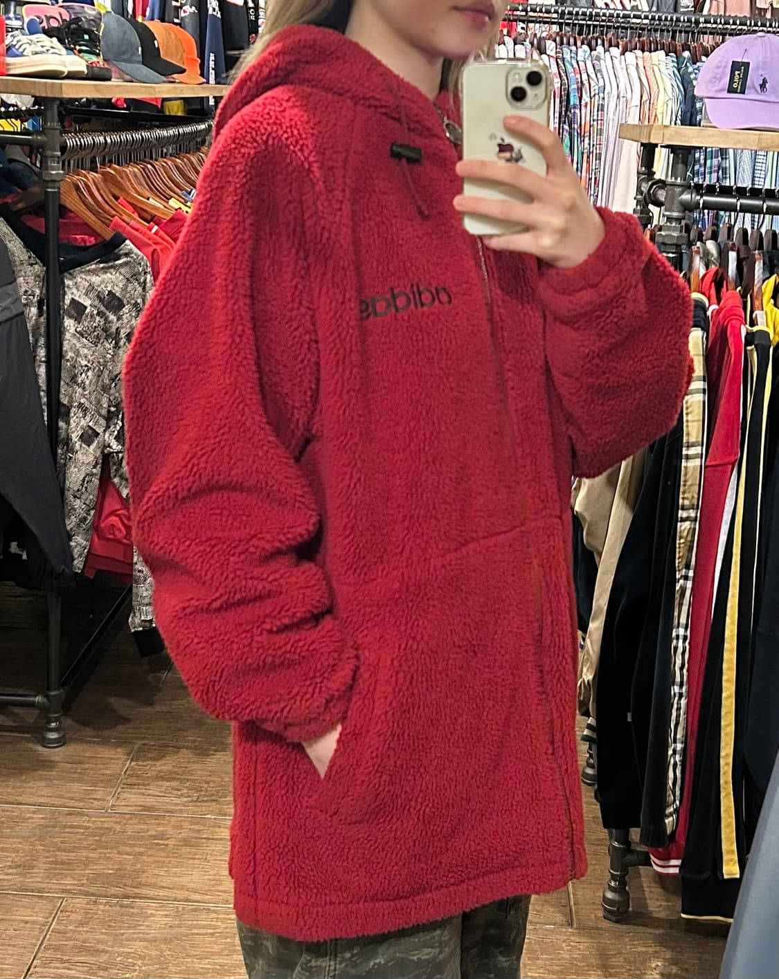 [HI] 아디다스 양털 후드집업 레드 상품이미지3