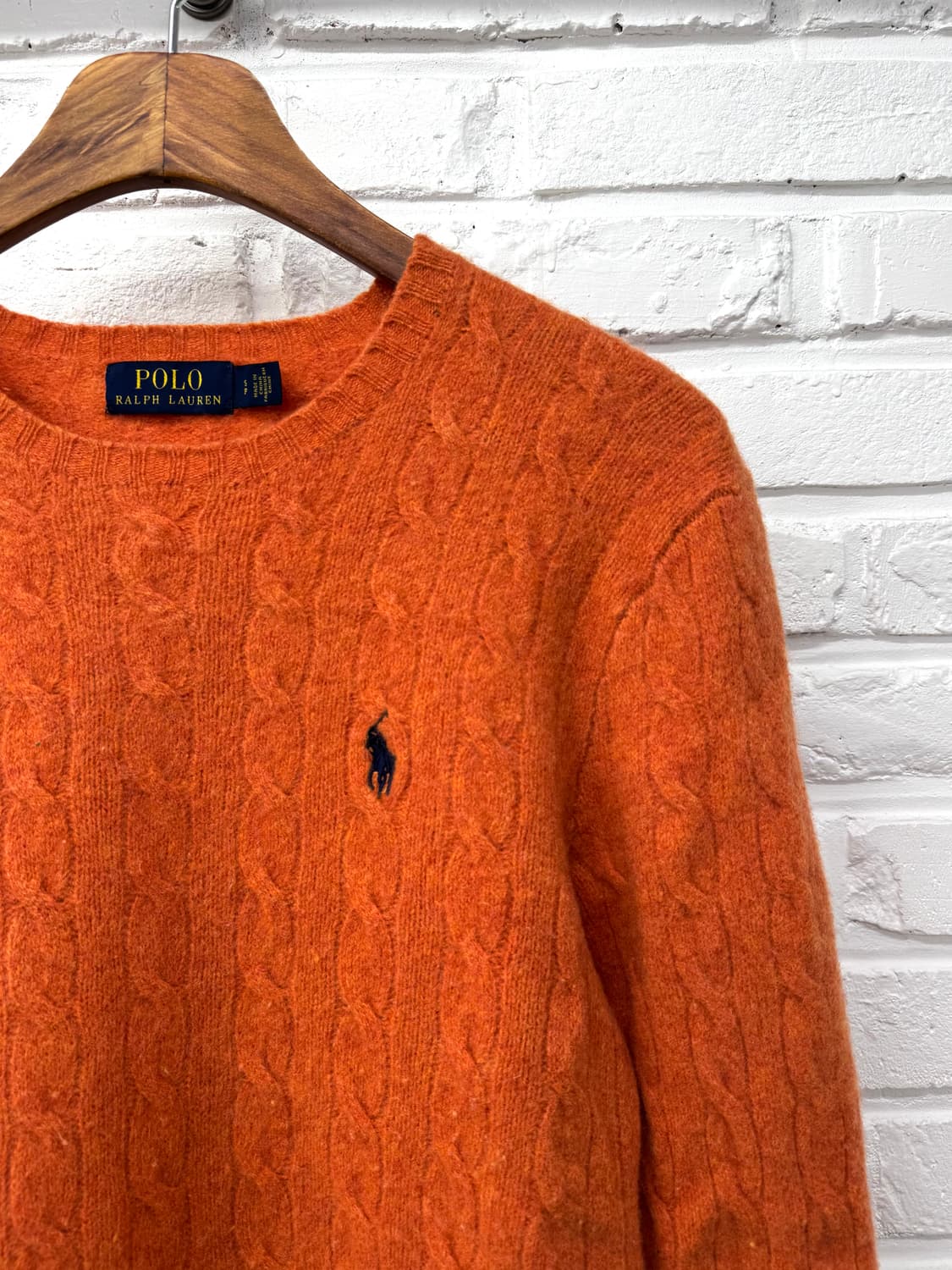 폴로 오렌지 케이블 니트 상품이미지4