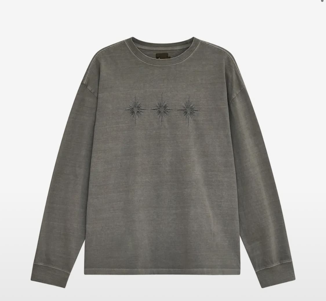 NEEDLE STITCH LONG SLEEVE GRAY 상품이미지1