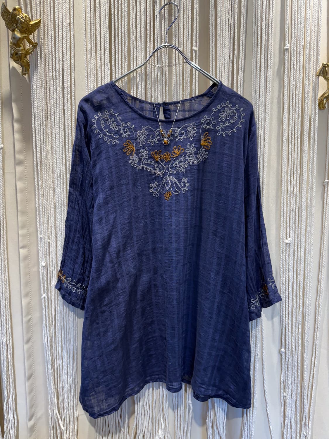 Linen Embroidered Blouse 0061 상품이미지5