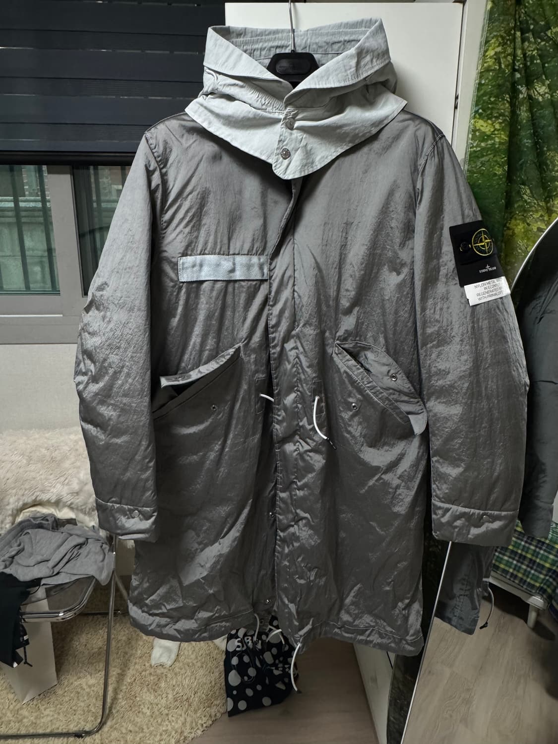 스톤아일랜드 프리마로프트 나일론메탈 롱경량자켓 롱패딩 상품이미지4