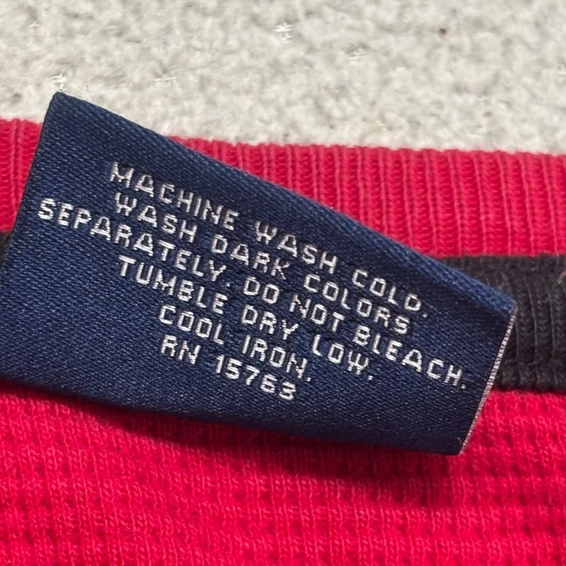 POLO RALPH LAUREN 크루넥 와플 롱슬리브 레드 M 상품이미지5