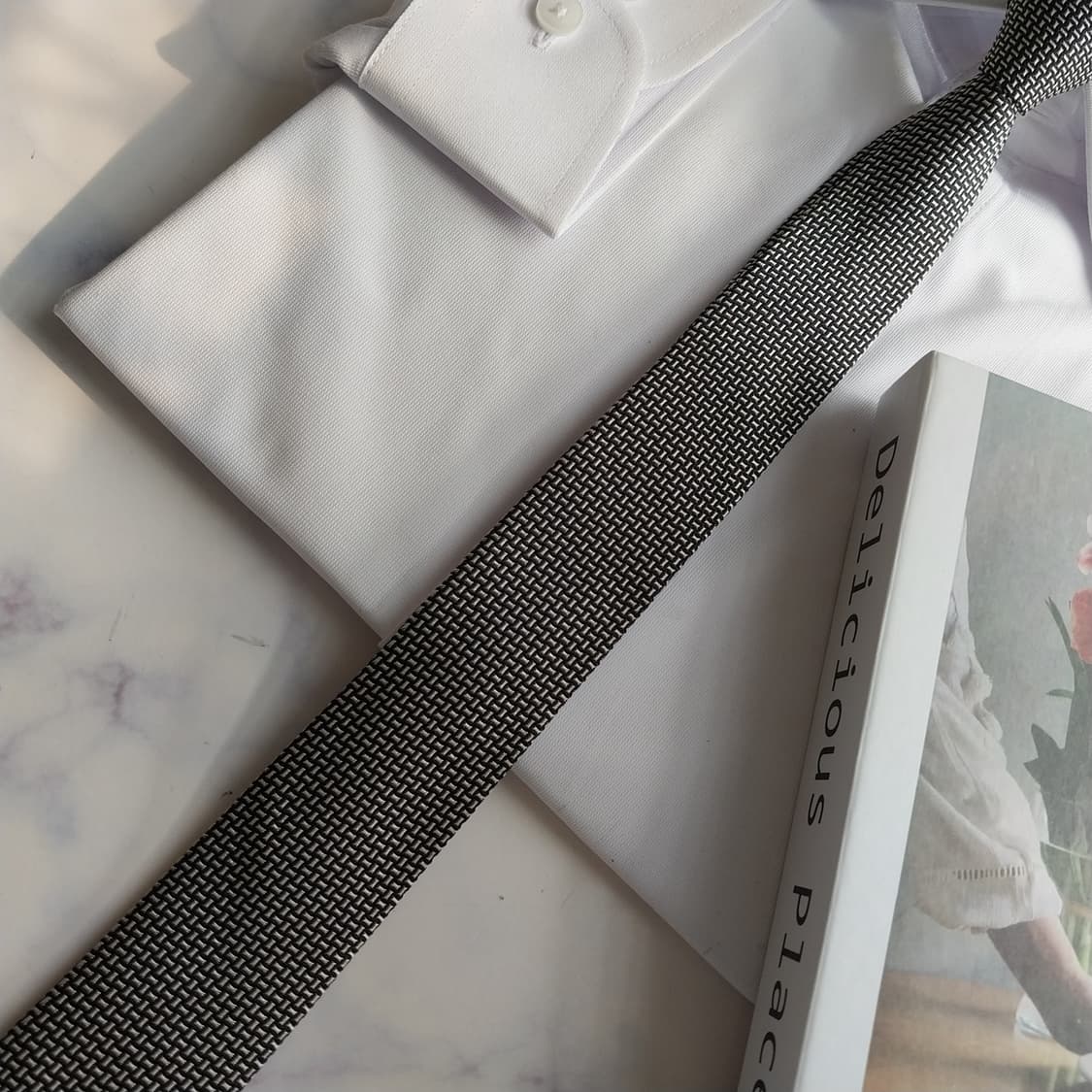 TIME 타임 넥타이 블랙 직조 패턴 5.2cm A+등급 K2282
 상품이미지3