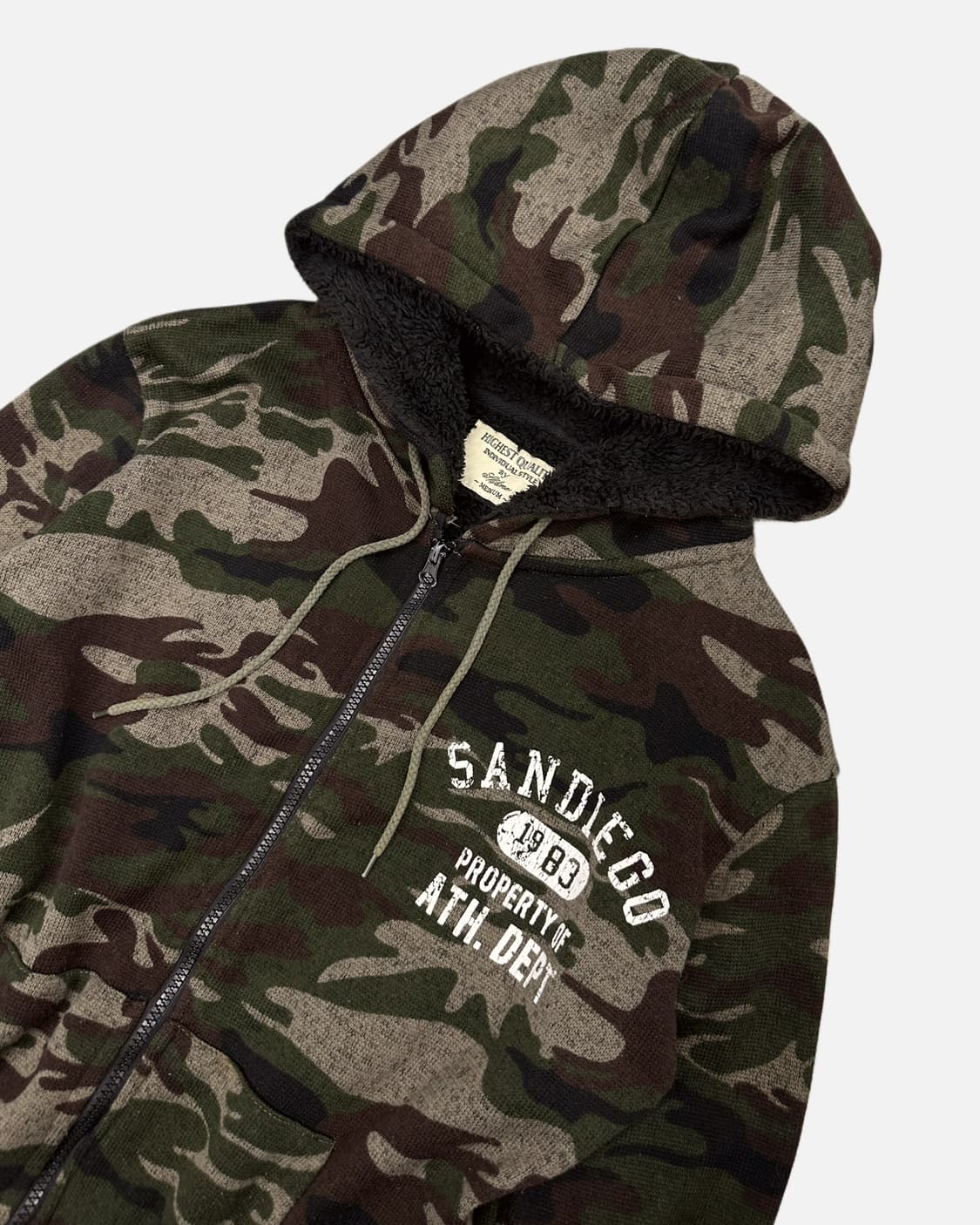 SKKONE camo pattern knit hood zip-up 상품이미지3