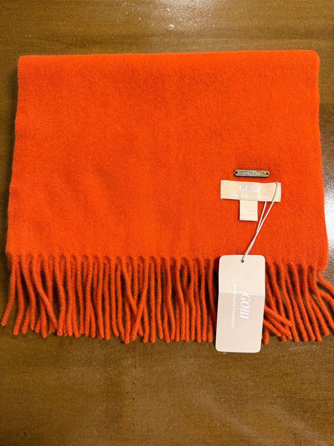 FREE 고비 GOBI 몽골리안 캐시미어 프린지 머플러 오렌지 상품이미지3