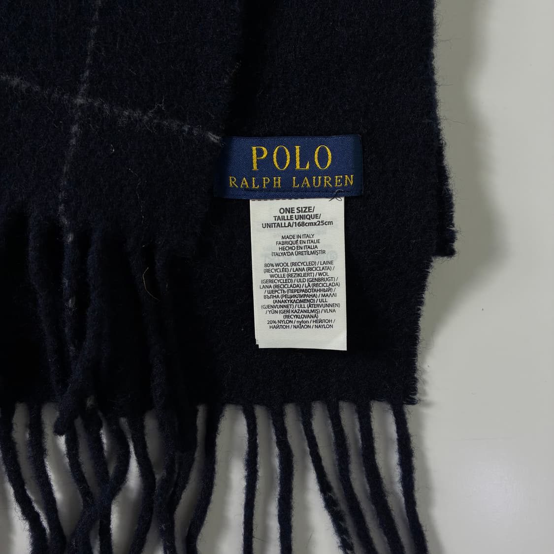 Polo  폴로 랄프로렌 네이비 울 체크 머플러  상품이미지4