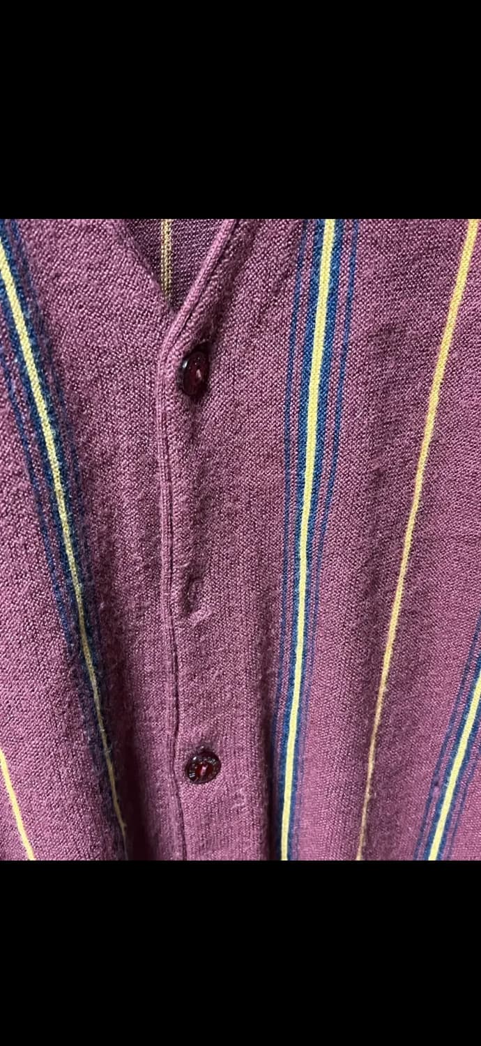 (M)헤리티지플로스 스트라이프 가디건 마룬 상품이미지3