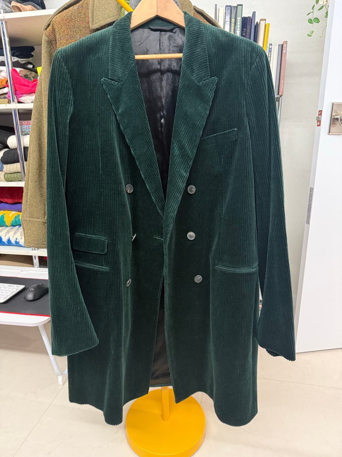 하이더 아커만 그린 코듀로이 더블 코트 XL 상품이미지1