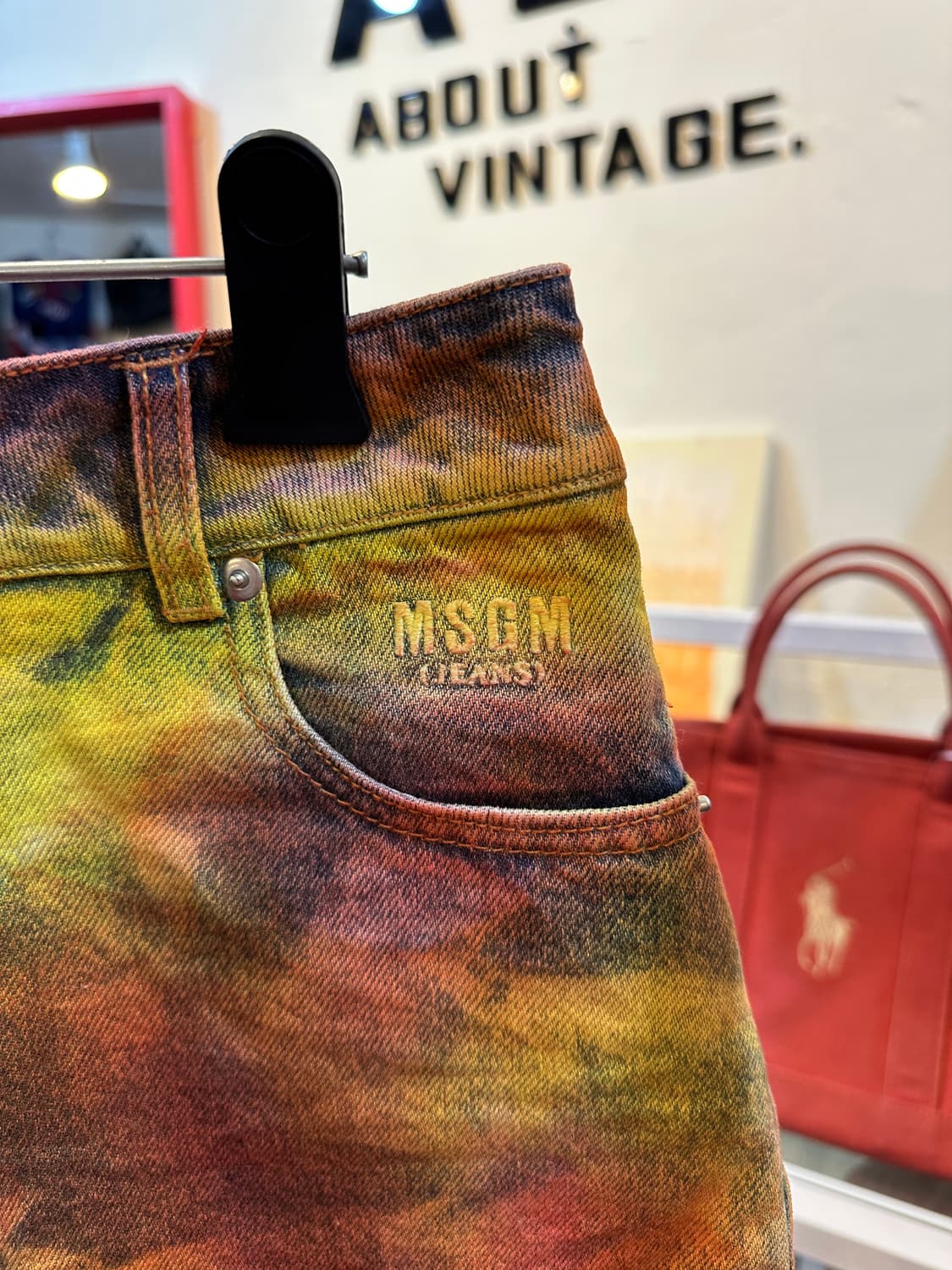 MSGM 멀티컬러 타이다잉 데님 숏팬츠 S 상품이미지2