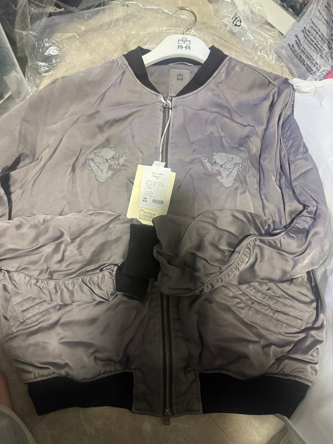 4사이즈 폴리테루 핫스터프 레이온 수베니어 자켓 라벤더 상품이미지1