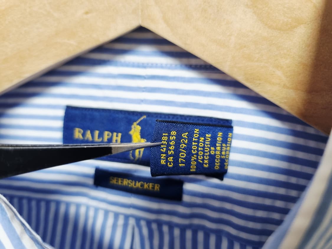 남성 레어 폴로 시어서커 스카이 블루 하늘색 긴팔 남방 셔츠 상품이미지9