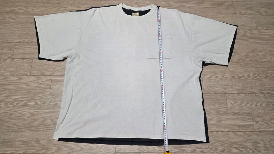 캐피탈 kapital 본 투톤 빅 포켓 티셔츠 키나리 블랙 상품이미지3