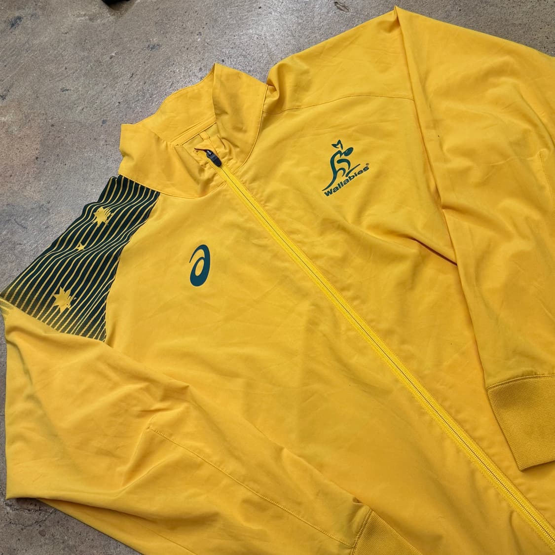 [정품/XXL] 아식스 오스트레일리아 럭비 웜업 자켓 져지 옐로우 b15 상품이미지1