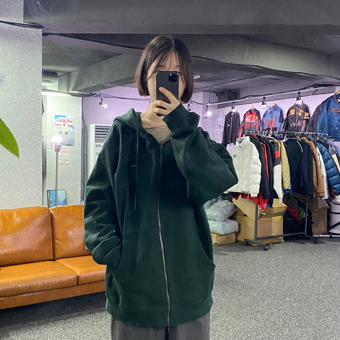 디스이즈네버댓 스몰로고 투웨이 그린 후드집업 b3371 상품이미지1