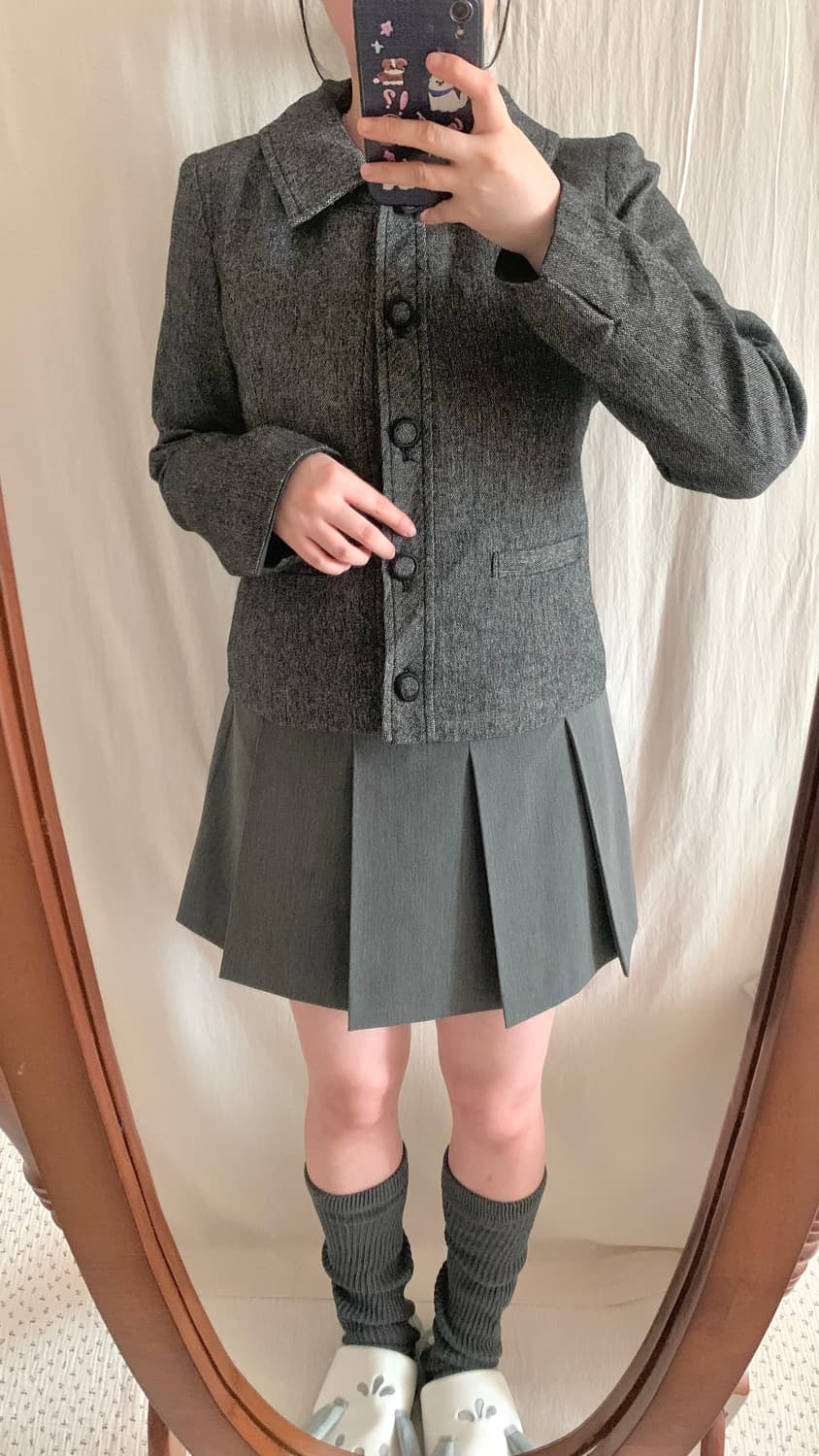그레이 카라 트위드 자켓 상품이미지4