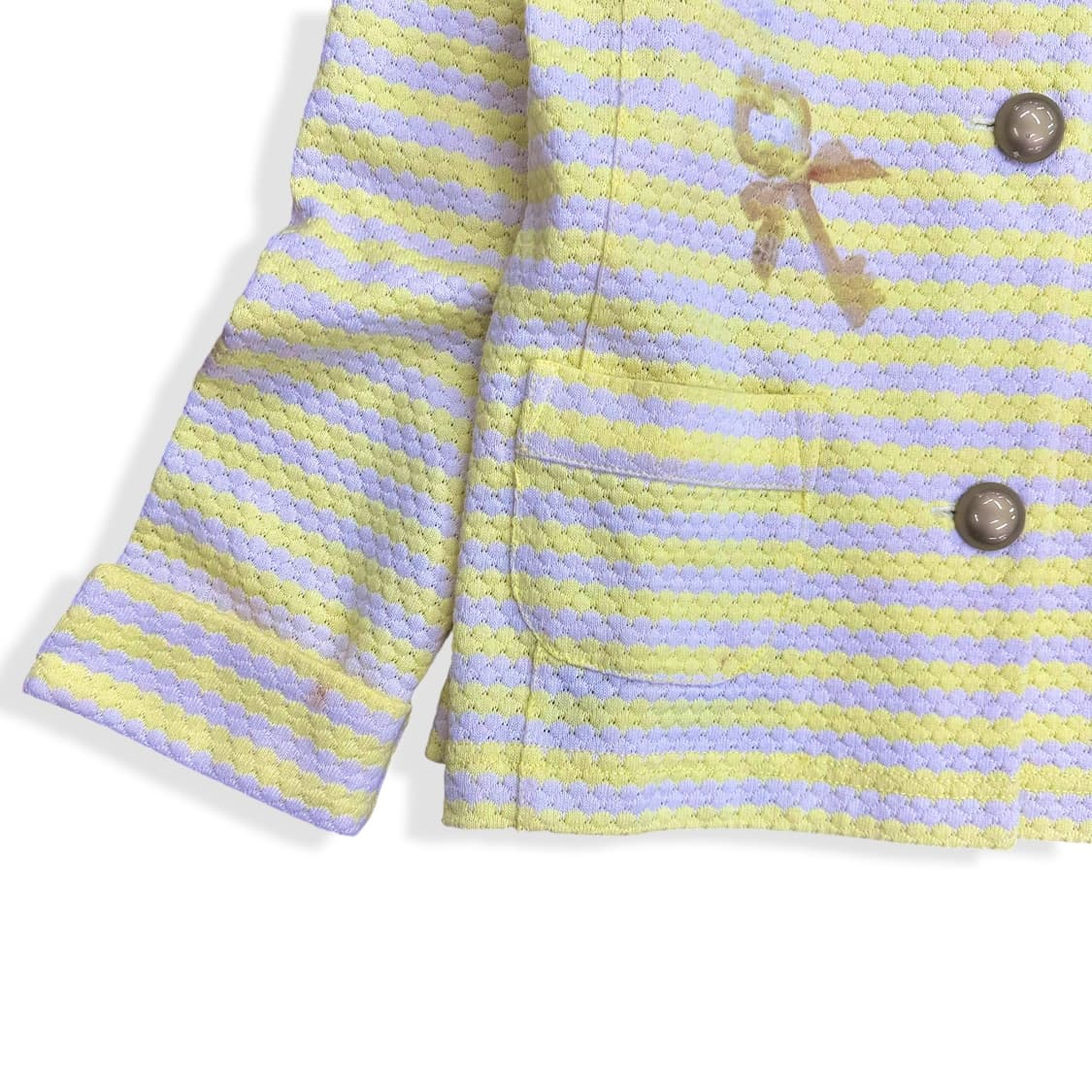 Lettering Detail Stripe Yellow Blazer 상품이미지3