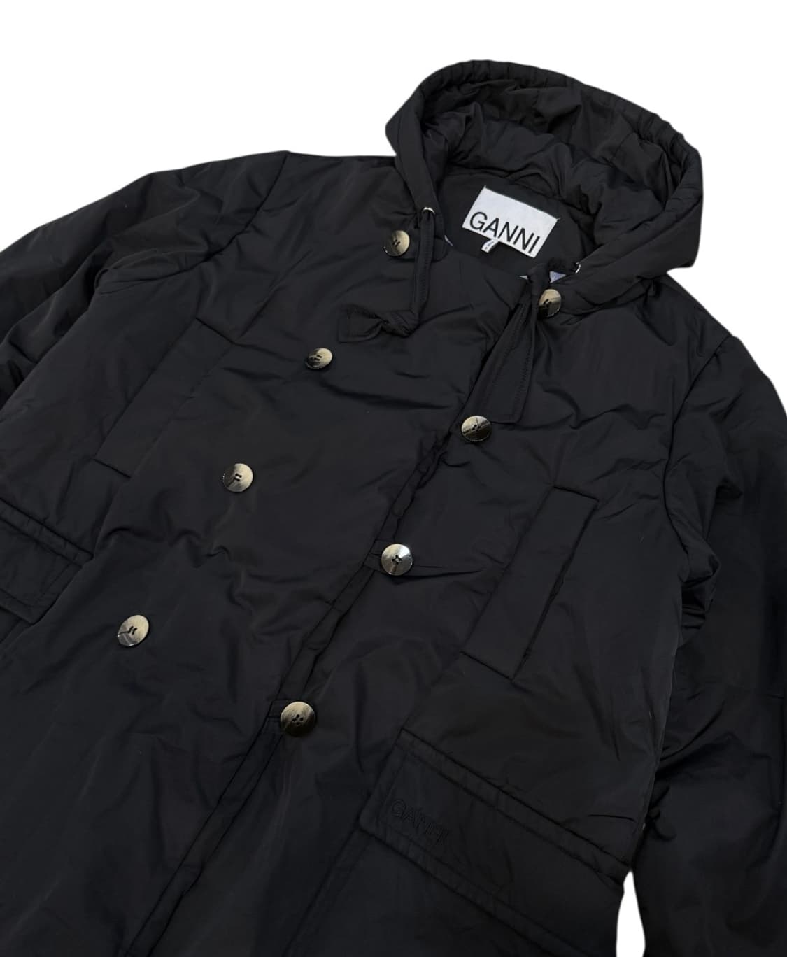 가니 더블브레스트 쉘 후드 코트 상품이미지4