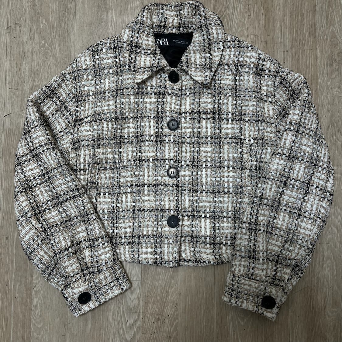 자라 여성 크롭 트위드자켓 S/90  상품이미지1