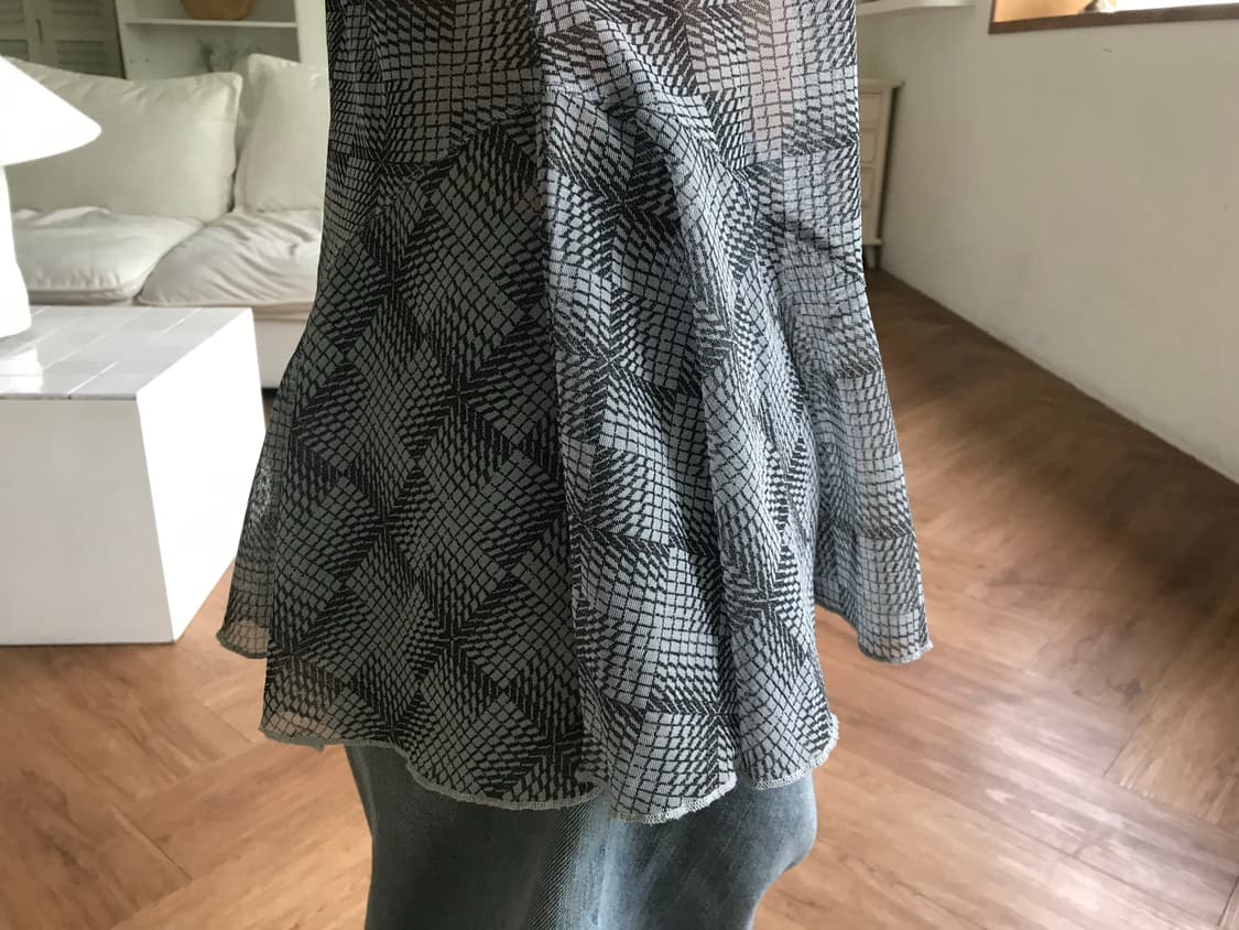 vintage pattern mesh top 상품이미지6