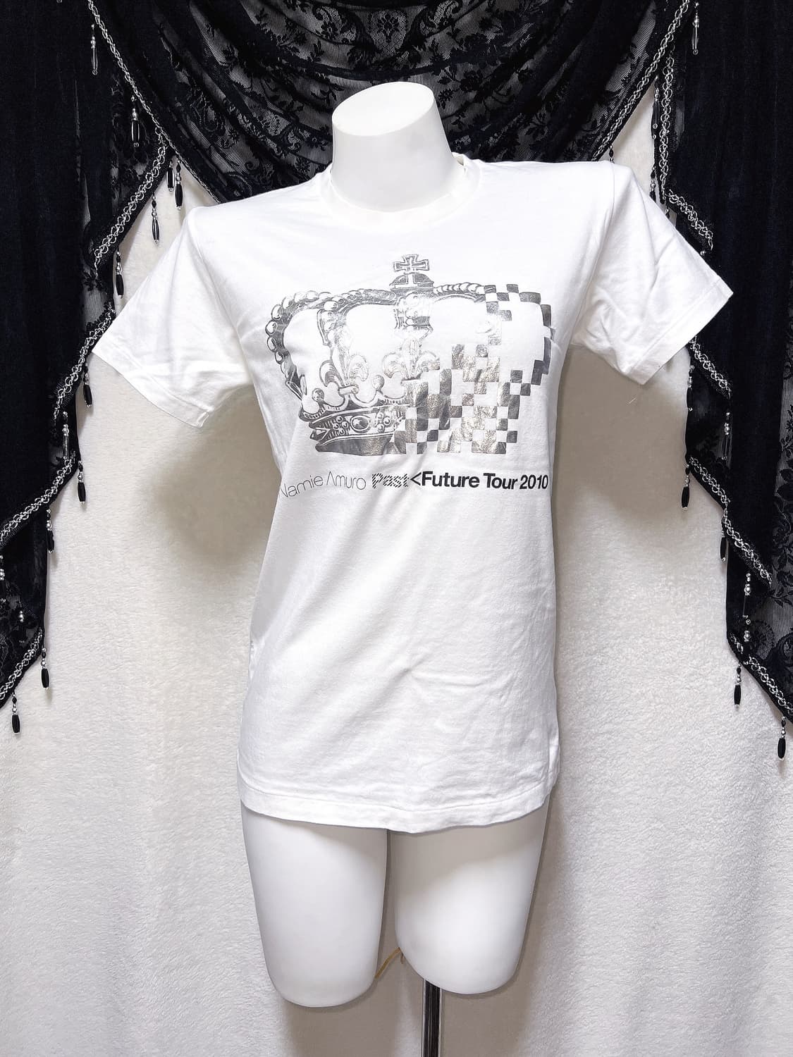 아무로나미에 티아라 프린팅 반팔티셔츠 갸루 펑크 헤이세이 시부야 핀터 상품이미지2
