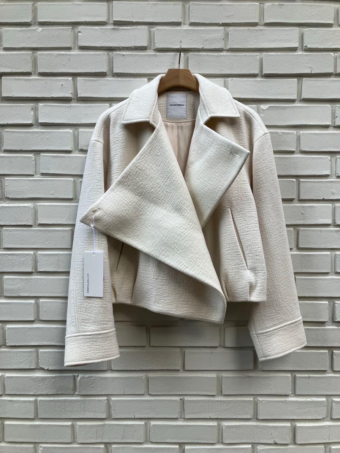 (W)르917 르셉템버 울 드레이프 크롭 자켓 아이보리 34사이즈 상품이미지2