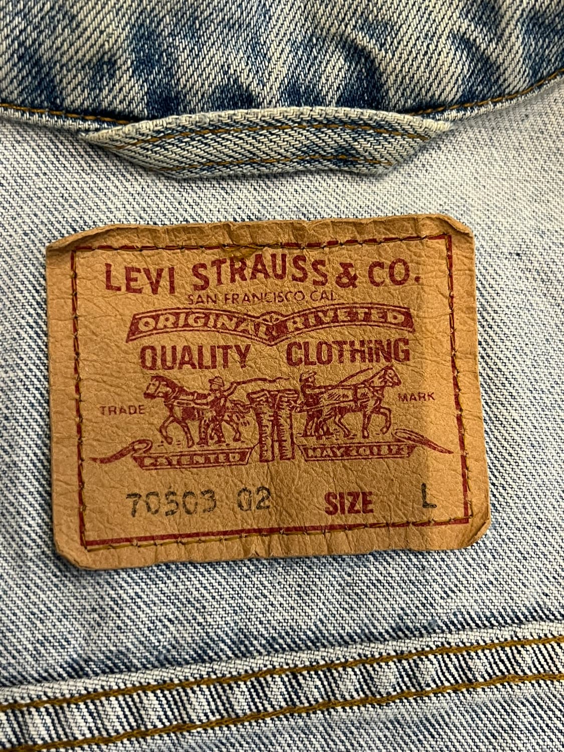 90's [L] 리바이스 빈티지 데님 트러커 자켓 유럽 타입3 상품이미지8