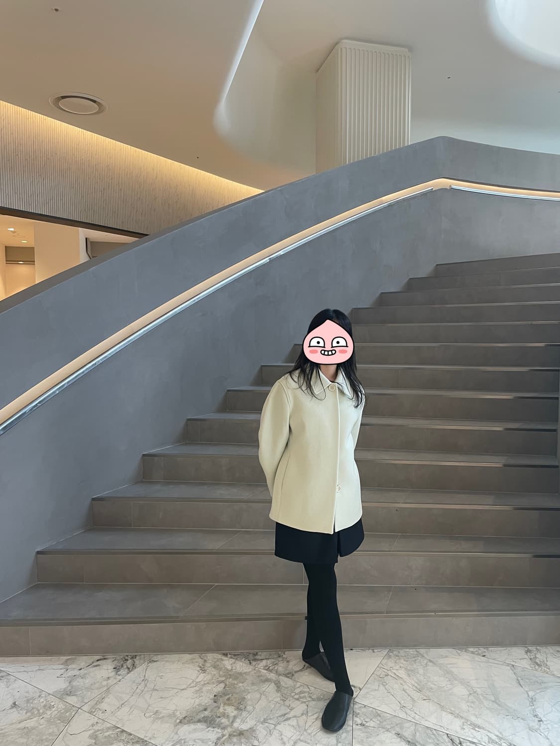 아모멘토 아워글라스 하프코트(아이보리❌) 상품이미지5