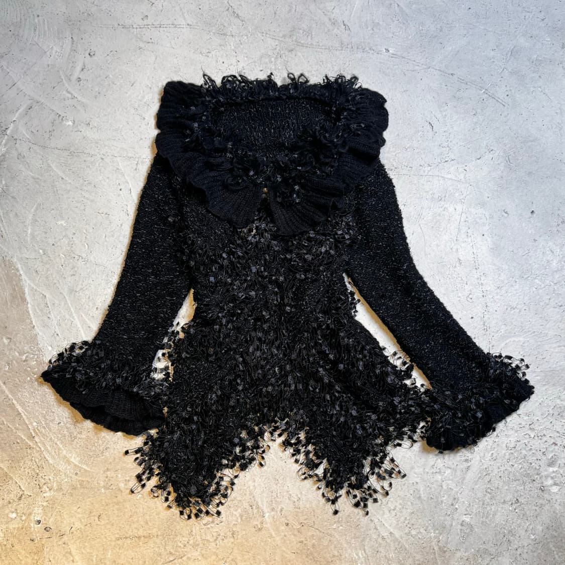 그런지 프린지 언발란스 니트 상품이미지4