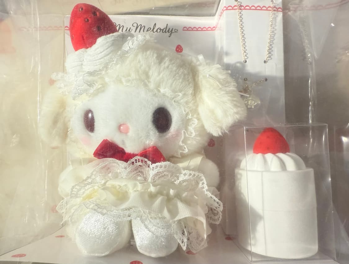 산리오 마이멜로디 딸기 쇼트케이크 누이 인형 세트 상품이미지1