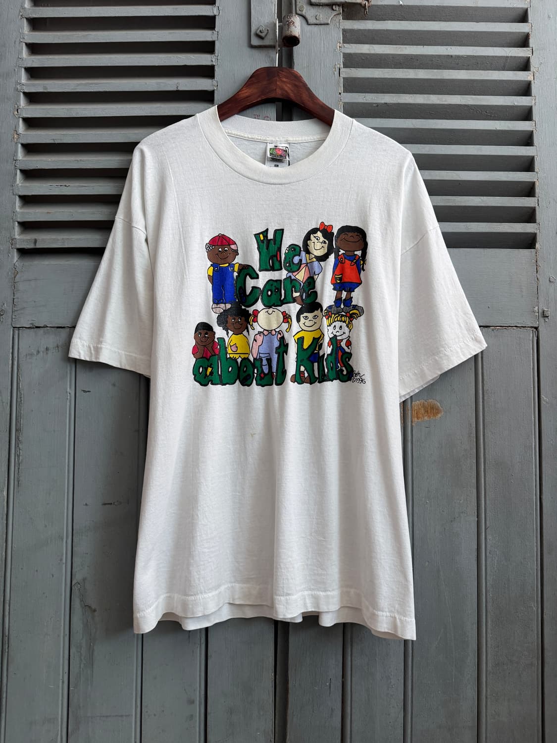 [XL]90's USA 빈티지 We Care About Kids 티셔츠 상품이미지2
