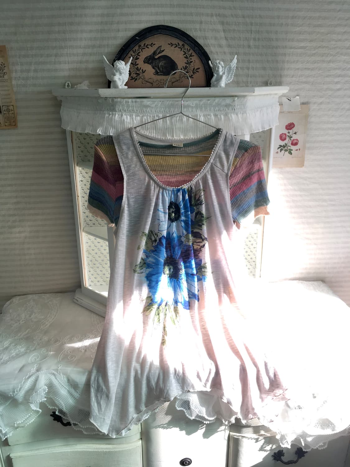 Set)액시즈팜 플라워 슬리브리스 + 하구미 반팔 상품이미지5