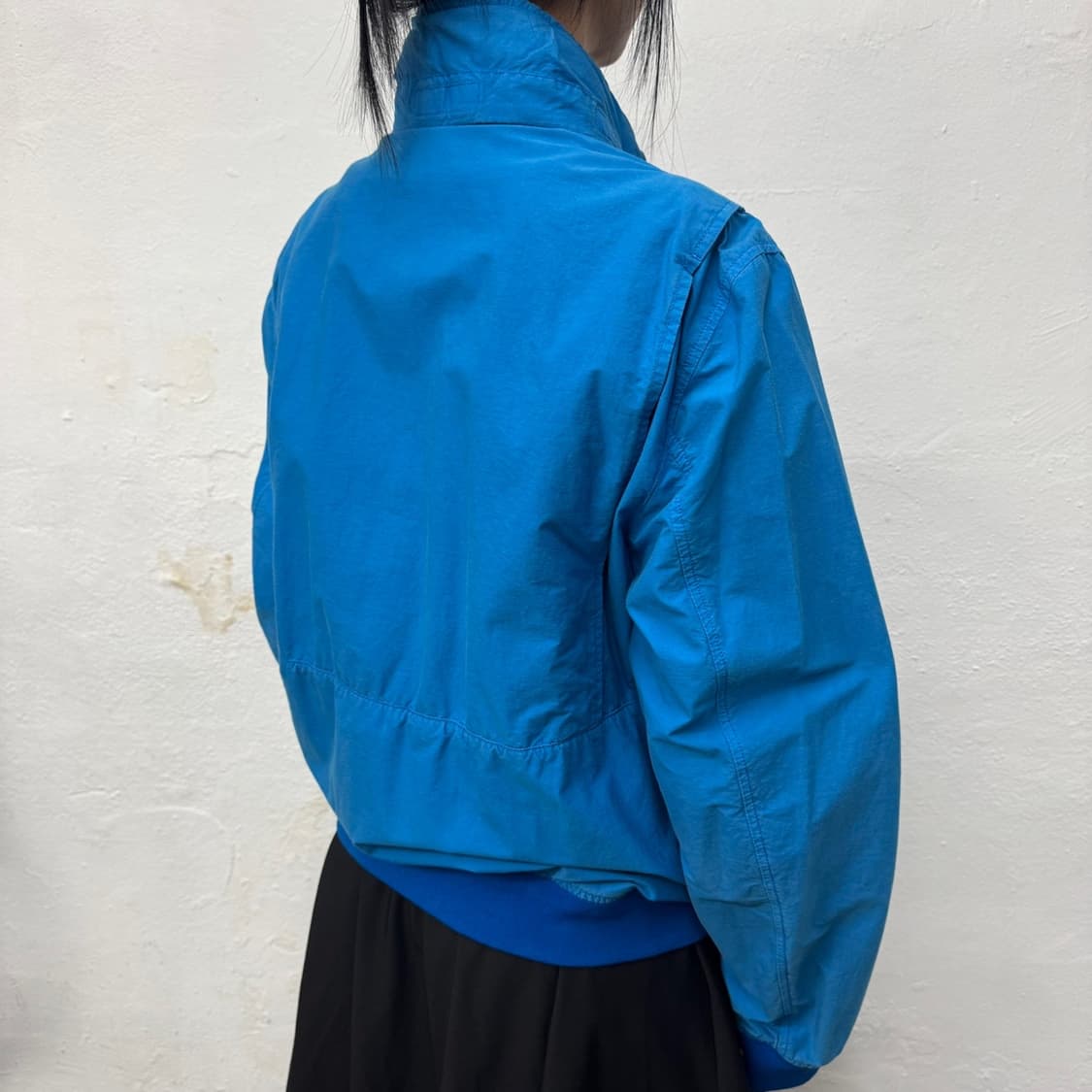 스톤아일랜드 민트컬러 나일론 트윌 코튼 혼방 하이넥 집업 윈드브레이커 상품이미지3