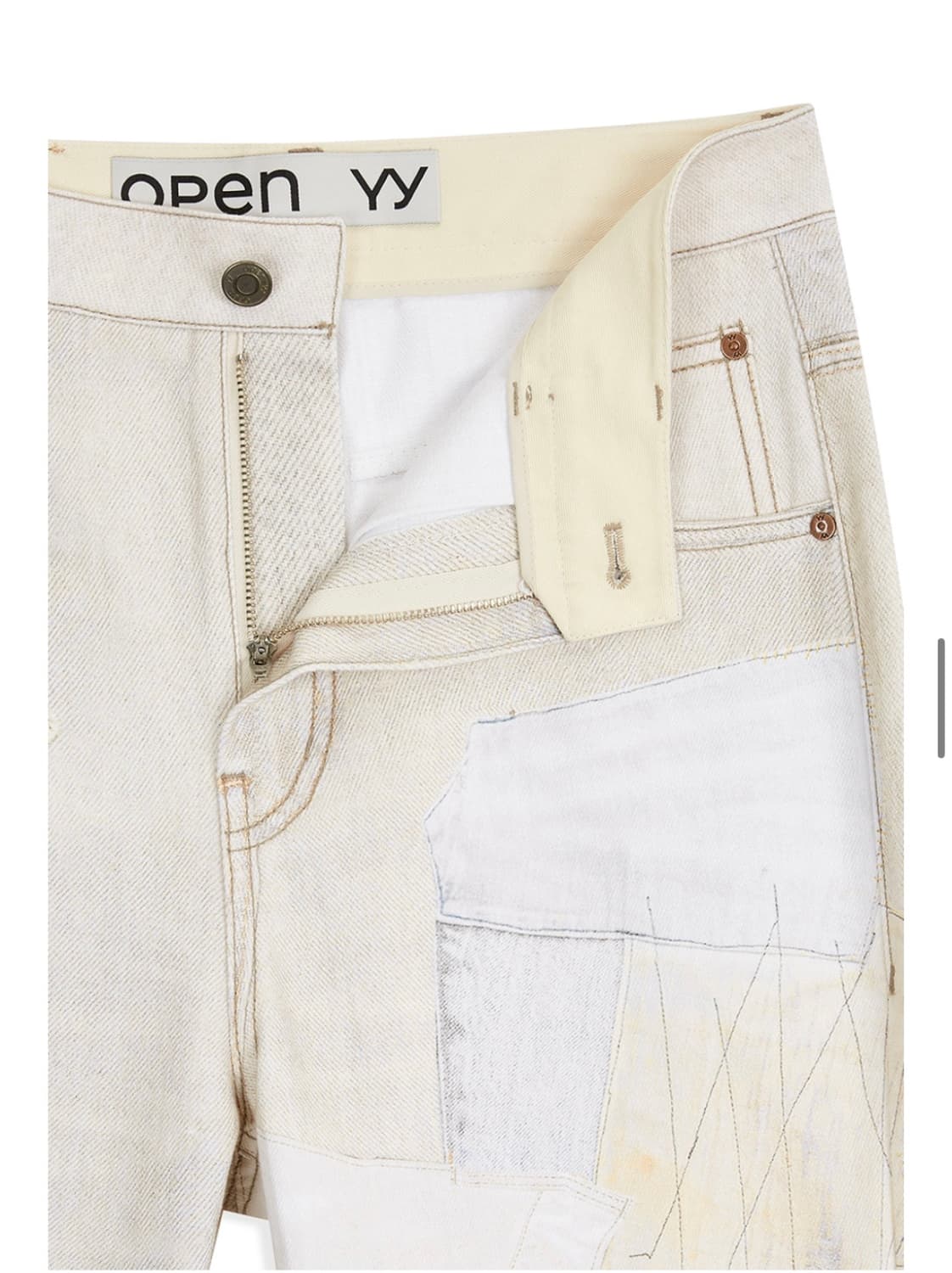 OPEN YY PATCHWORK EFFECT LOOSE BOOTCUT 상품이미지4