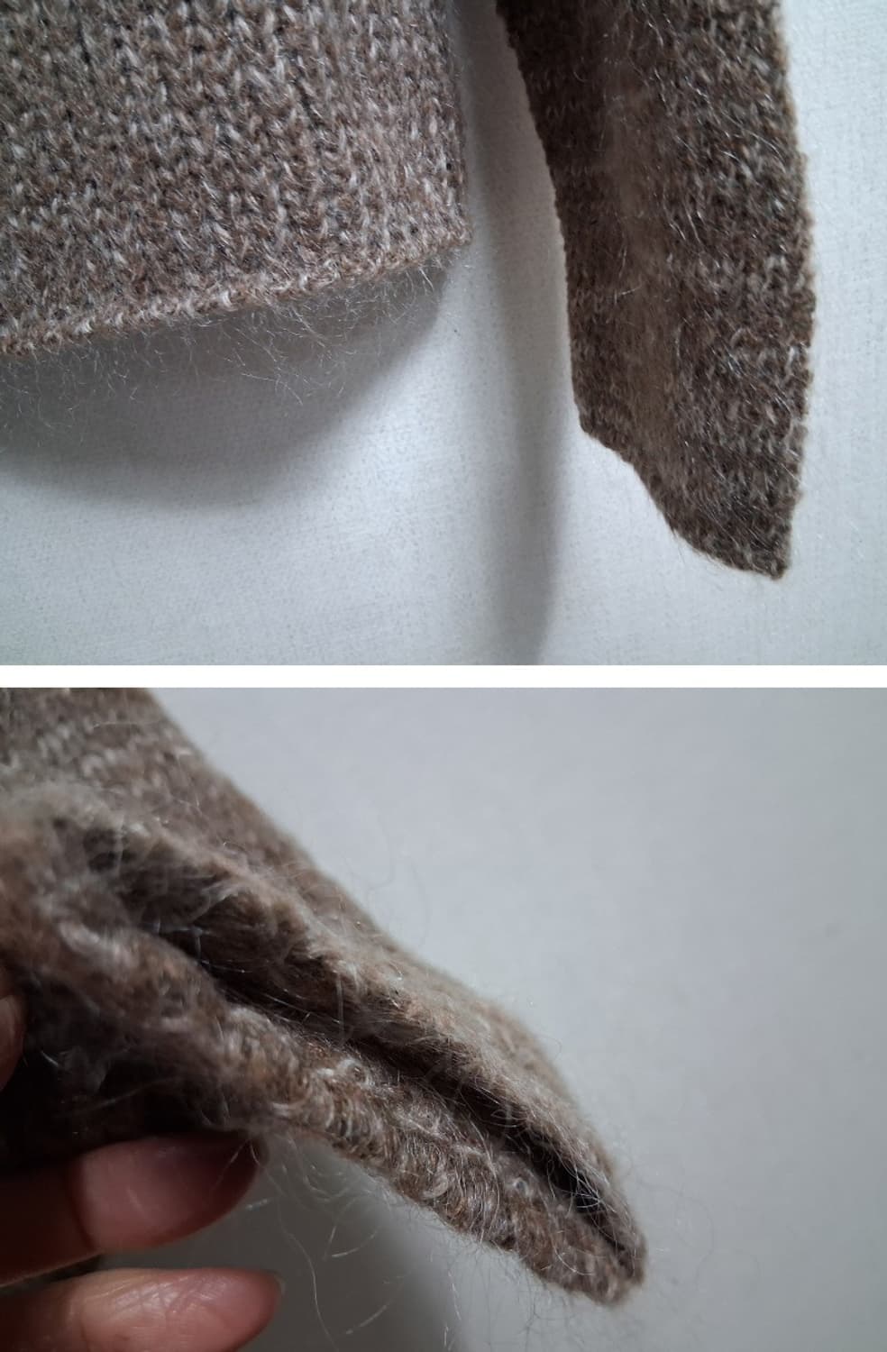 일본빈티지 수입 ALSEINE 짙은 모카컬러 모헤야 울니트 66고품질 부 상품이미지4