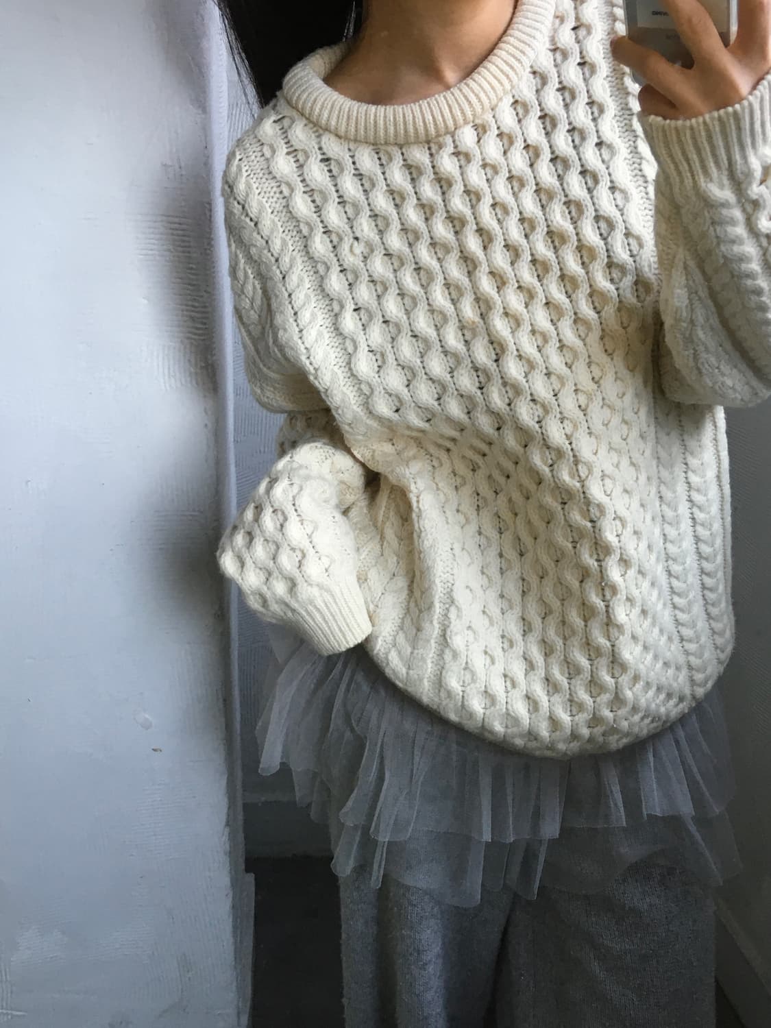 아란크래프트 아이보리 피셔맨 울 니트 상품이미지1